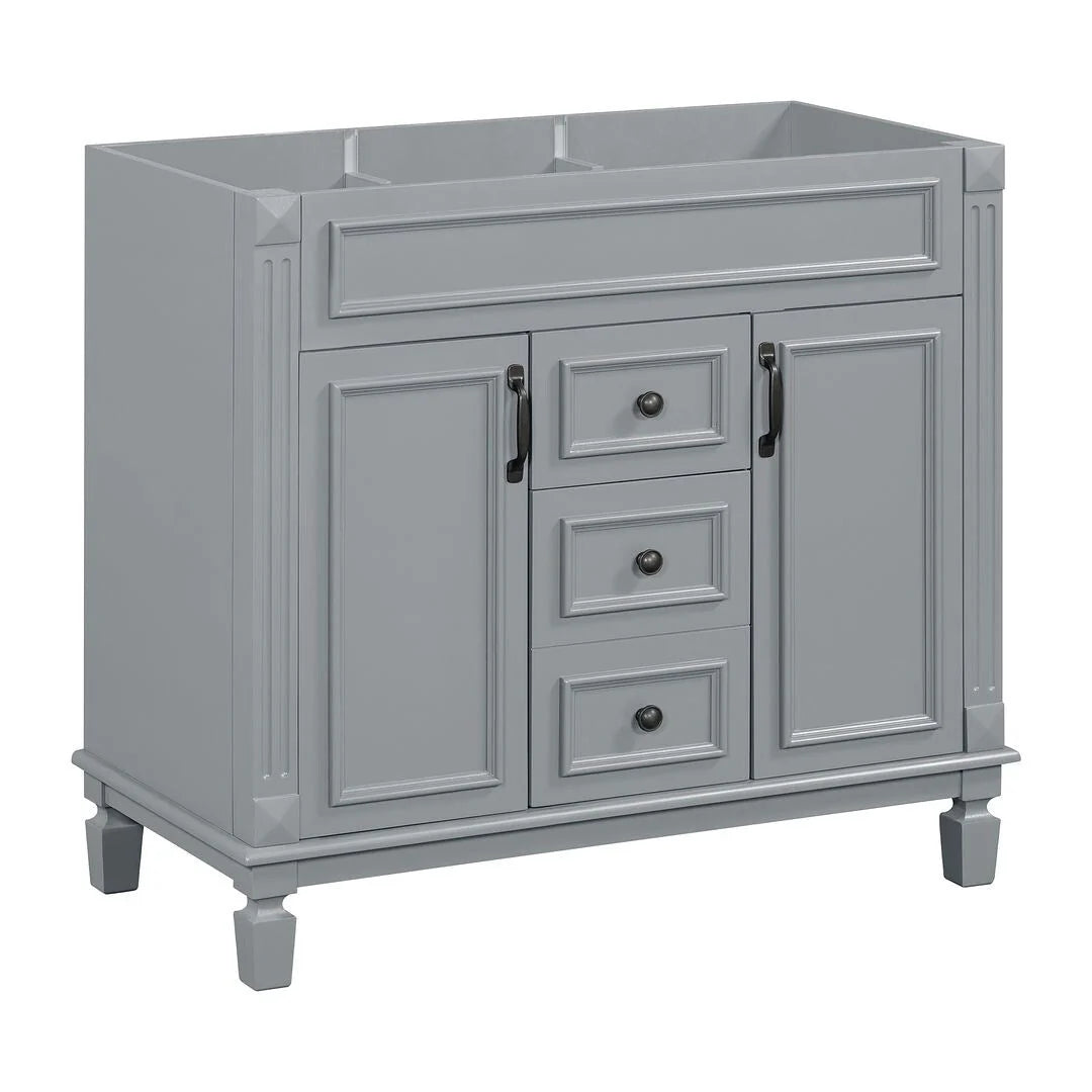 Mobile Bagno Moderno da 90cm con Lavabo Integrato e Specchiera, 2 Ante e 2 Cassetti