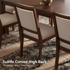 Set da Pranzo Moderno - Tavolo 80" + 6 Sedie Imbottite, Struttura in Legno Massello, Capacità Tavolo 400 libbre, Facile Montaggio