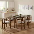 Set da pranzo ovale da 7 pezzi, set da pranzo per 6, set da tavolo da cucina grande da 71'' con 6 sedie da pranzo imbottite, noce - Christopher Knight Home