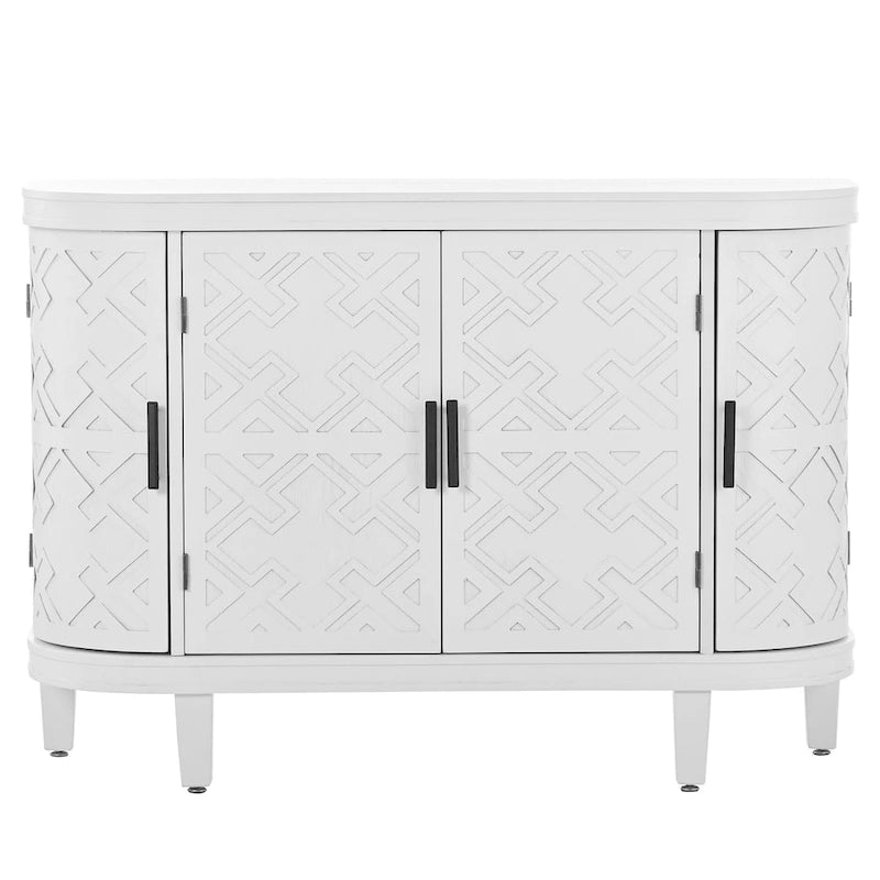 Mobiletto Accent Sideboard in Legno con Ante a Fantasia Anticata per Corridoio, Ingresso, Soggiorno, Camera da Letto
