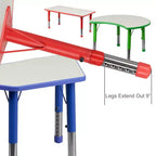 Set Tavolo Attività Rettangolare Regolabile in Altezza in Plastica Emma and Oliver 23.625"W x 47.25"L con 6 Sedie