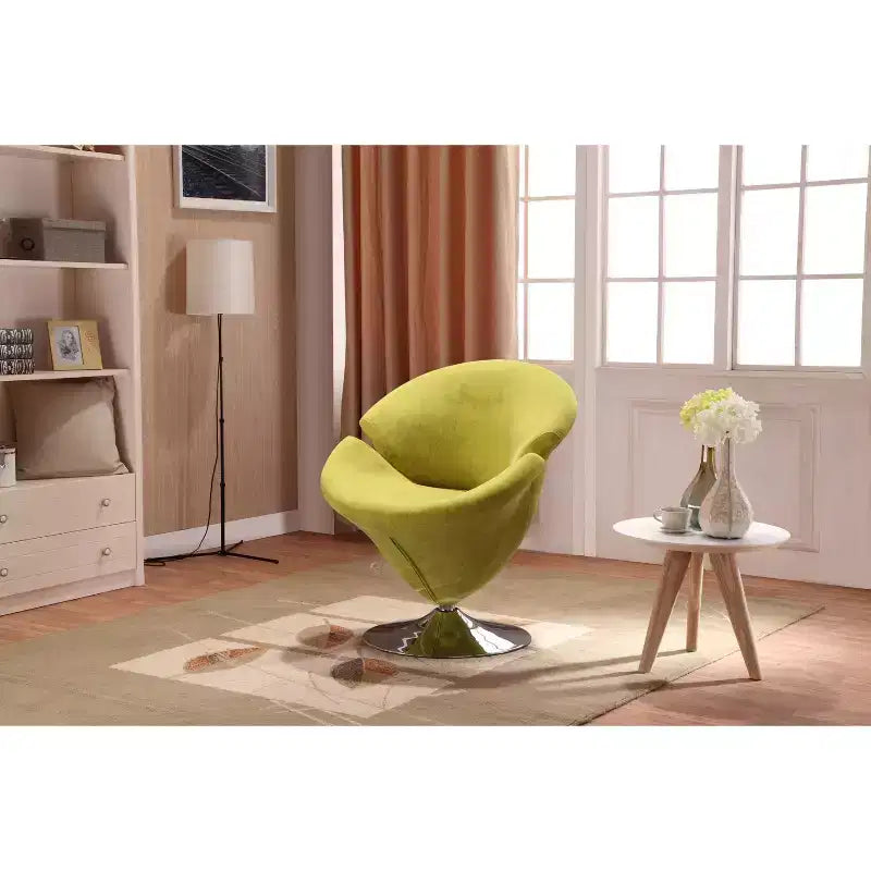 Manhattan Comfort Set di 4 Sedie Girevoli Tulip Arancione/Giallo: Rivestimento in Velluto, Nessun Montaggio Richiesto