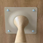 Tavolo da pranzo rotondo moderno con base a piedistallo con finitura effetto legno, tavolino da caffè piccolo per appartamento, sala da pranzo e salotto-Panipeachy