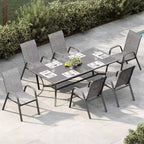 Sedie da patio, Set di 4/6 sedie da pranzo impilabili per esterni in textilene leggero per tutte le stagioni con braccioli per giardino, bordo piscina