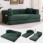 Divano Letto Convertibile 5-in-1, Divano Letto Modulare in Velluto a Coste da 78,8 Pollici con Struttura Robusta, Futon Multifunzionale per Piccoli Spazi, Soggiorno e Camera degli Ospiti