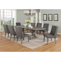 Set da pranzo allungabile Best Quality Furniture da 9 pezzi, in stile rustico grigio