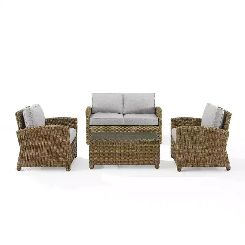 Set conversazione da esterno in vimini Bradenton 4 pezzi - Crosley
