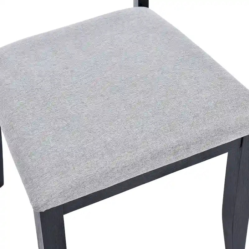 Set di 5 mobili da pranzo in legno massello 47L (1 tavolo + 4 sedie con schienale a doghe)