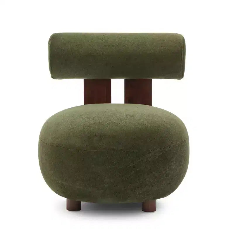 Christopher Knight Home Chariya Poltrona Accent Moderna in Velluto con Struttura in Legno di Gomma e Schienale Cilindrico