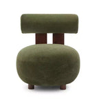 Christopher Knight Home Chariya Poltrona Accent Moderna in Velluto con Struttura in Legno di Gomma e Schienale Cilindrico