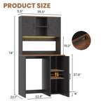 Mobile dispensa da cucina Besiost con spazio per mini frigo, mobile bar con ripiano contenitore