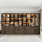 Vetrinetta illuminata personalizzabile in alluminio e vetro per buffet/libreria