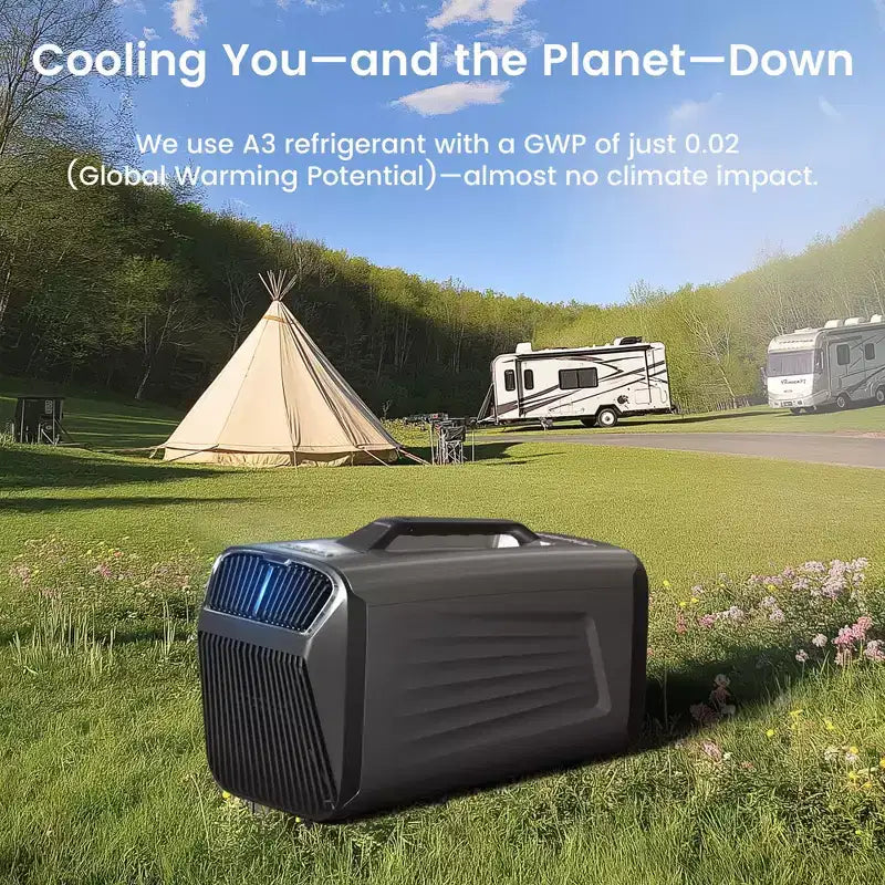 Condizionatore portatile Waykar 3-in-1 da 5000 BTU con deumidificatore e telecomando per tenda, campeggio e camper