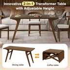Tavolino da Caffè 2 in 1, Tavolo da Pranzo Estensibile, Tavolo Regolabile in Altezza per Casa e Ufficio, Salvaspazio - ModernLuxe