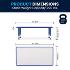 Set Tavolo Attività Rettangolare Regolabile in Altezza in Plastica Emma and Oliver 23.625"W x 47.25"L con 6 Sedie