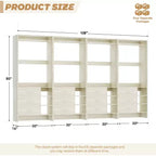 Besiost Set di 4 organizer per armadio con cassetti in legno e aste appendiabiti