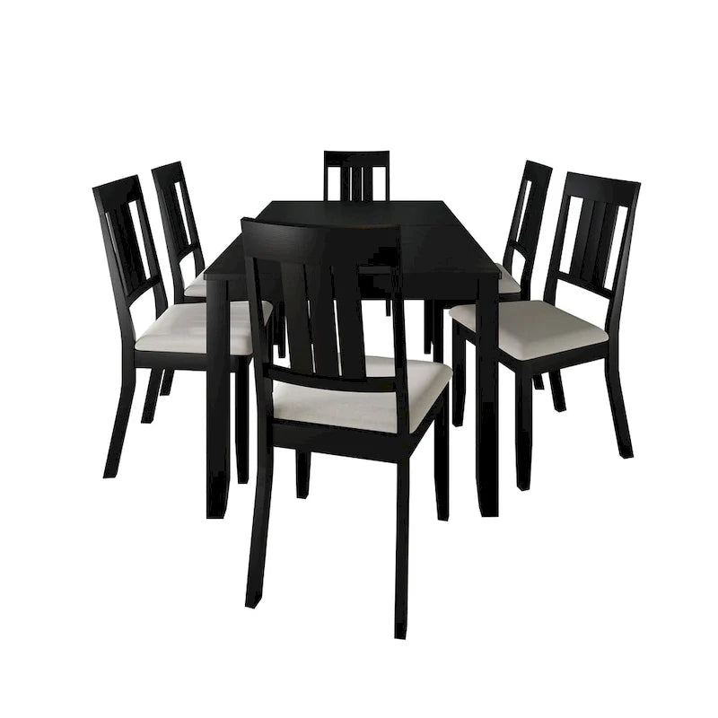 Set da pranzo classico in legno a 7 pezzi CraftPorch