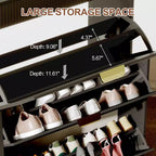 Moderna scarpiera bianca con 3 cassetti a ribalta e 2 cassetti piccoli e gancio, porta scarpe sottile scanalato, mobile stretto per ingresso
