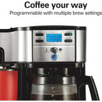 Caffettiera 2 in 1 da 12 tazze con caraffa in vetro e funzione erogazione singola, Pausa e Servi automatico, Nera