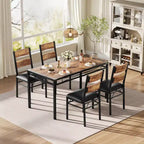 Set tavolo da pranzo per 4, con 4 sedie imbottite, set da 5 pezzi tavolo da cucina e sala da pranzo in legno con protezione angolare per cucina, appartamento, piccoli spazi
