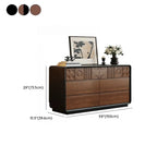 Cassettiera in legno ispirata all'Art Déco con intagli geometrici