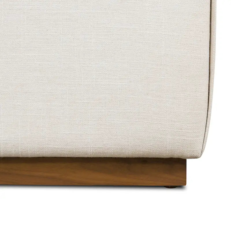 Pouf Jarmo Poly & Bark con Tavolino Regolabile in Noce - Vera Pelle Italiana Pieno Fiore