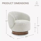Poltrona a botte girevole imbottita Spruce&Spring con base in legno