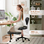Pinmoco Sedia da ufficio ergonomica Criss Cross, sedia da meditazione regolabile in altezza, girevole a 360°, supporto lombare, sedia da lavoro e da ufficio, sedia ADHD