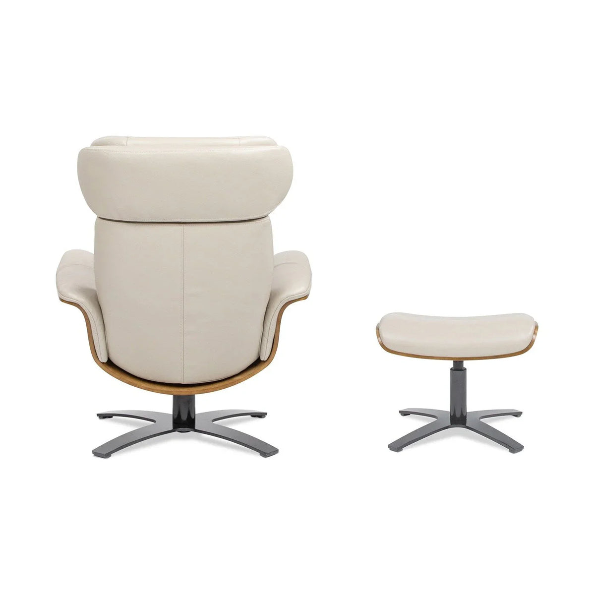 Jovan 31.5 Poltrona reclinabile in vera pelle con pouf