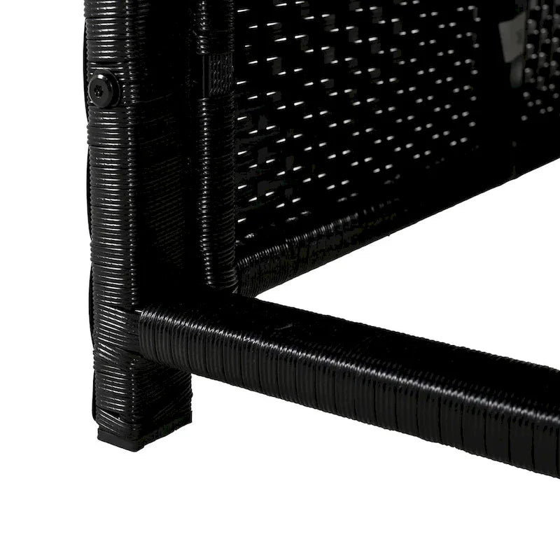 Cornice perimetrale per vasca idromassaggio a sezione quadrilatera in rattan per esterni