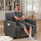 Poltrona Letto Trasformabile 3-in-1, Divano da Salotto Pieghevole Regolabile Imbottito