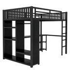 Struttura letto a soppalco full XL con armadio integrato