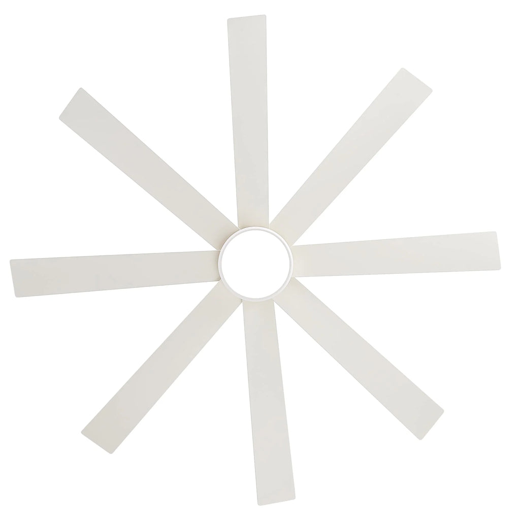 Ventilatore da soffitto nero da 65 pollici a 8 pale con luce LED e telecomando