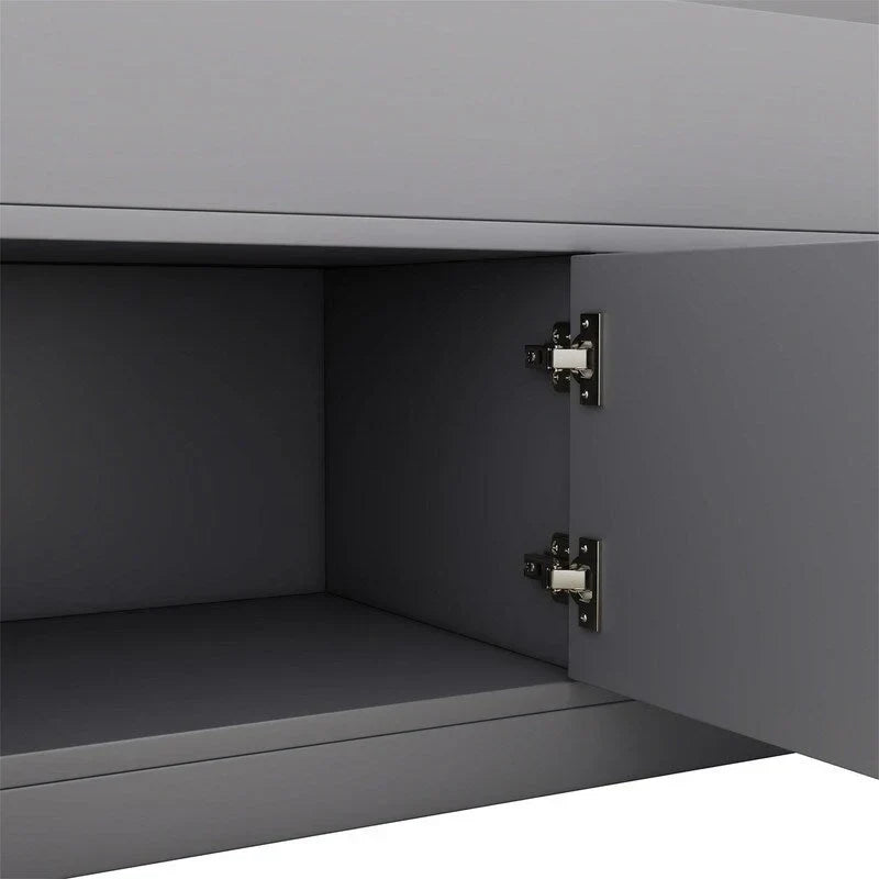 Letto a piattaforma Twin/Full Size Captain con 4 cassetti e mensole portaoggetti, struttura letto in legno massello con testiera libreria contenitore