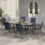 Sedie da patio, Set di 4/6 sedie da pranzo impilabili per esterni in textilene leggero per tutte le stagioni con braccioli per giardino, bordo piscina