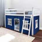 Max & Lily Letto a castello basso singolo su singolo con tende