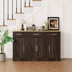 Mobile Buffet Celebalcony con Contenitore, Grande Mobile Contenitore da Cucina da 53,4 pollici con 3 Cassetti e 4 Ante, Ripiano Regolabile per Cucina, Soggiorno