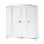 Palace Imports Armadio Kyle a 4 Ante in 100% Legno Massello con Ante in Legno Massello o a Specchio