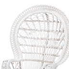 Sedia Kallima Pavone in Rattan Naturale Bianco Bohemien Moderno