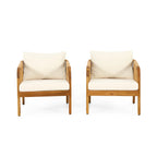 Set di poltrone da esterno Jabe in legno di acacia e vimini di Christopher Knight Home