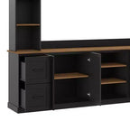 ModernLuxe Mobile TV da Parete 4 in 1 per Stile Rustico, Adatto a TV Fino a 70 Pollici, Consolle Multimediale con Ripiani Regolabili e Cassetti