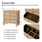 Giorgio 3 - Comodino con 3 cassetti e prese integrate, set da 2|HULALA HOME