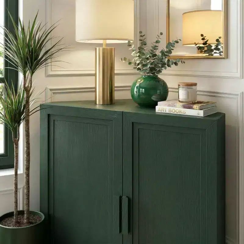 Mobile ad Angolo Dovelina con Ripiani Regolabili Credenza Buffet Vetrinetta Vino Mobile da Cucina e Sala da Pranzo con Ante in Legno - 31H x 31W, 36H x 31W