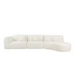 Divano componibile curvo moderno da 140 pollici con chaise longue, set da 3 pezzi, per soggiorno