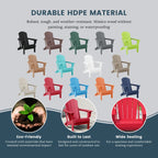 Polytrends Laguna Sedia Adirondack Pieghevole da Esterno per Patio Resistente allo Sbiadimento e alle Intemperie