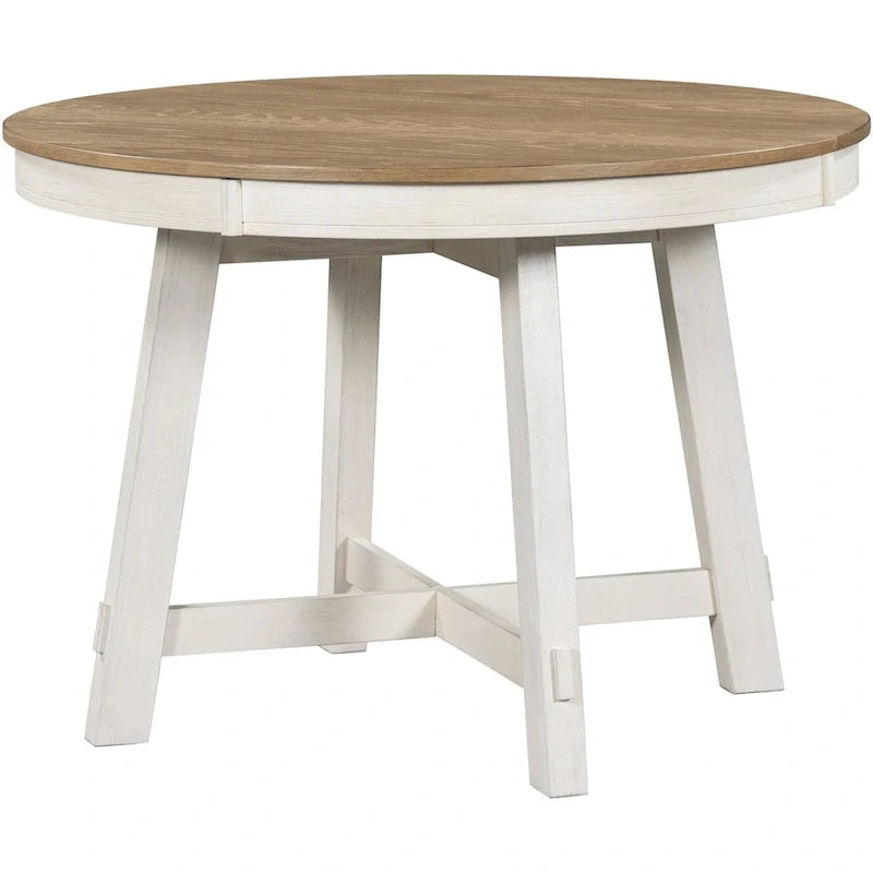Tavolo da pranzo allungabile rotondo da cascina con 16 inserti in legno per cucina