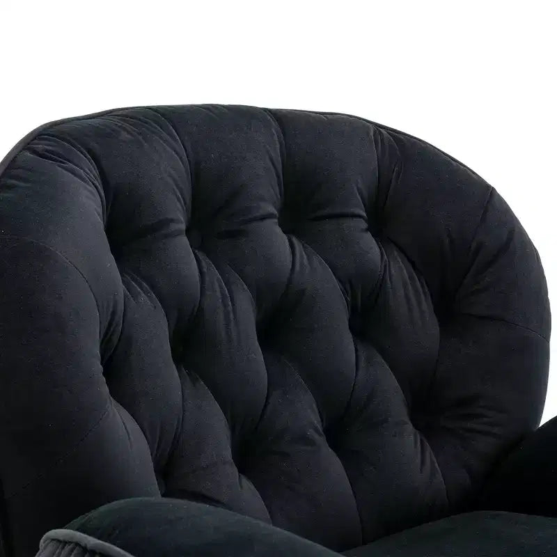 Poltrona Svedese Okak con Pouf, Poltrona Moderna Senza Braccioli Stile Mid-Century per Soggiorno, Morbida e Confortevole per Guardare la TV, Giocare