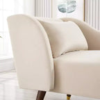Chaise Longue Moderna in Velluto, Chaise Longue Imbottita con Bracciolo Curvo, Divano Letto per Camera da Letto, Ufficio, Soggiorno