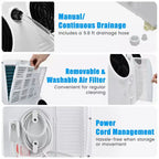 Costway Climatizzatore Portatile a Doppio Tubo da 8000 BTU (11.500 BTU ASHRAE) Unità AC 3-in-1 con Telecomando
