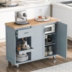 Isola da cucina con piano pieghevole, carrello da cucina con ripiano estraibile, portasciugamani e cassetto, ruote girevoli